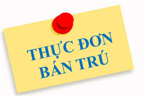 Thực đơn tuần từ 05/10 đến 09/10/2020